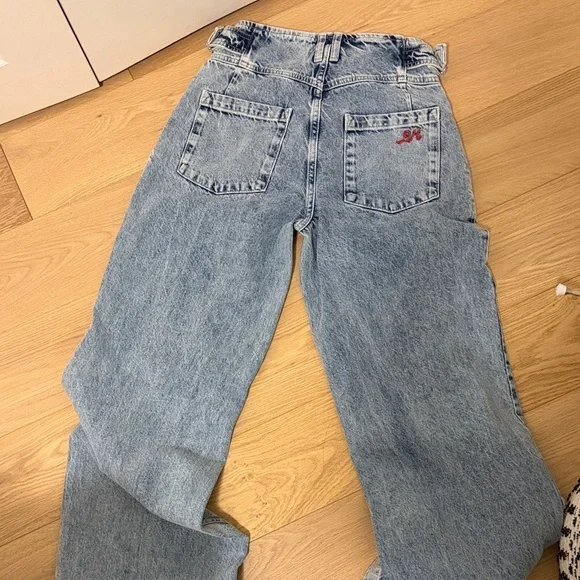 Damson Madder Floral embroidery wide-leg jeans - Picture 6 of 7